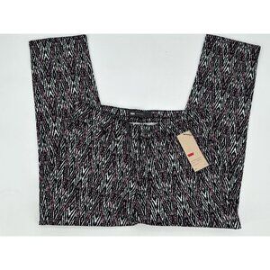 NWT Levi's Mid Rise Ankle Skinny Jeans Pants Black White Zig Zag W31 Sz 12